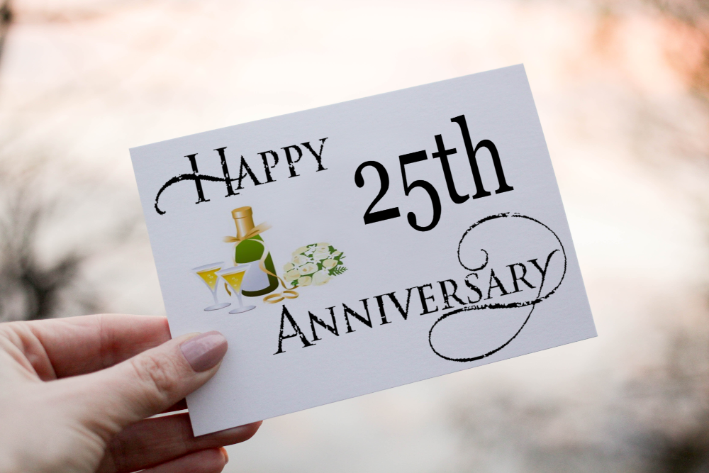 25th Anniversary Card, Card for Silver Anniversary